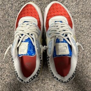 Nike AirMax Red and Blue Patterned Sneakers